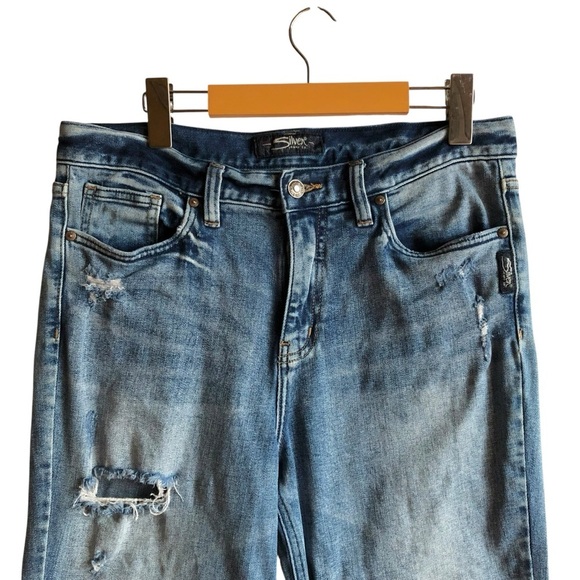 Silver Jeans Vintage Ankle Straight Size 29 Distressed with Holes - Picture 2 of 12